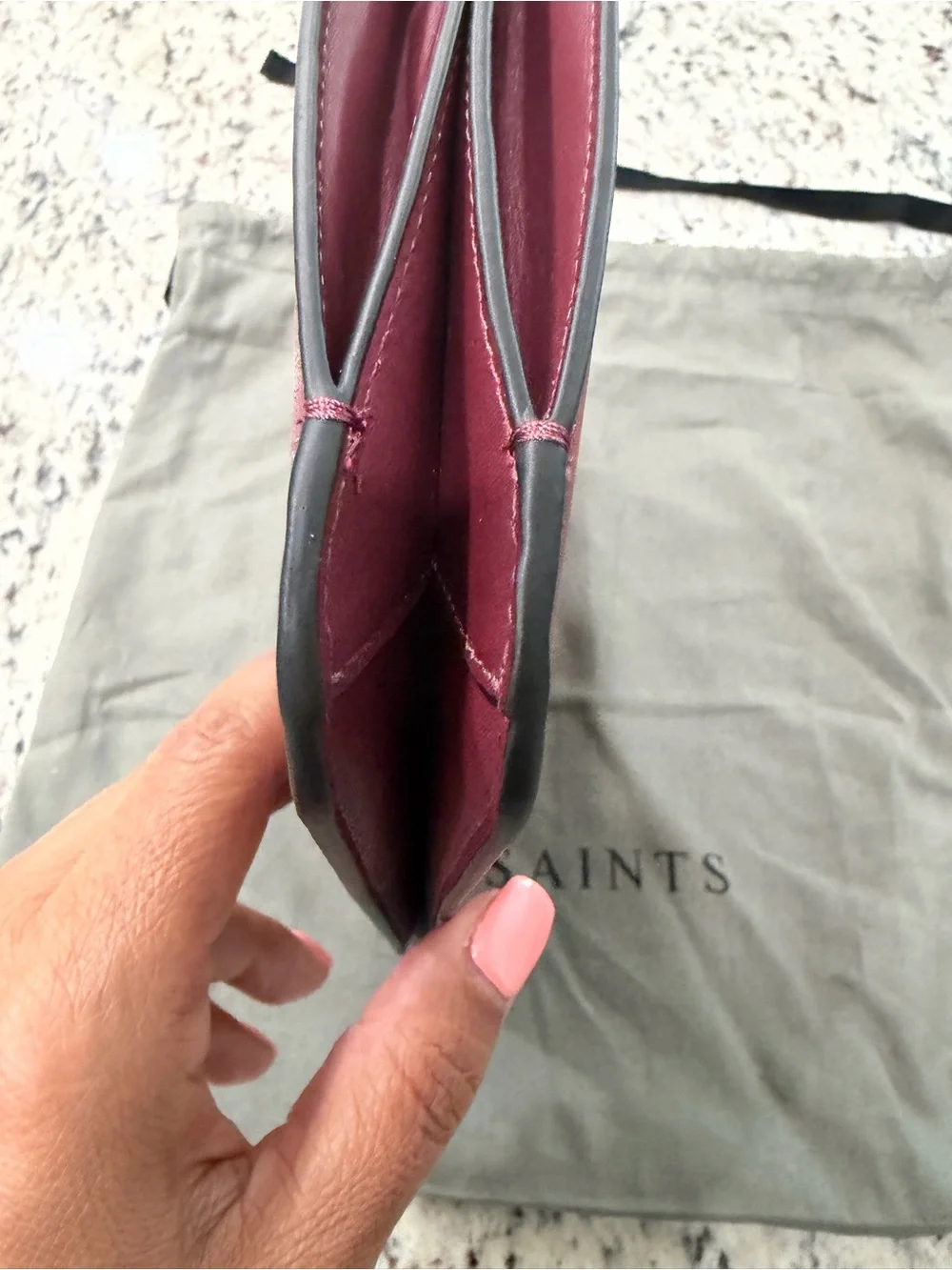 All Saints Denbigh Wallet in Burnt Sienna Red - New - Picture 14 of 15